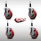 Service Caster 5'' SS Red Poly Swivel 7/8'' Expanding Stem Caster Set with Brake, 4PK SCC-SSEX20S514-PPUB-RED-TLB-78-4 - alternate 2